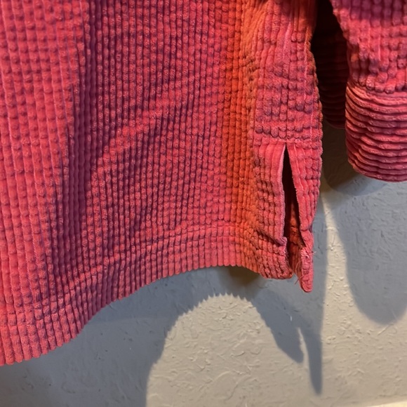 L.L. Bean Pink Corduroy Button Up Shirt Size Large - Picture 3 of 5